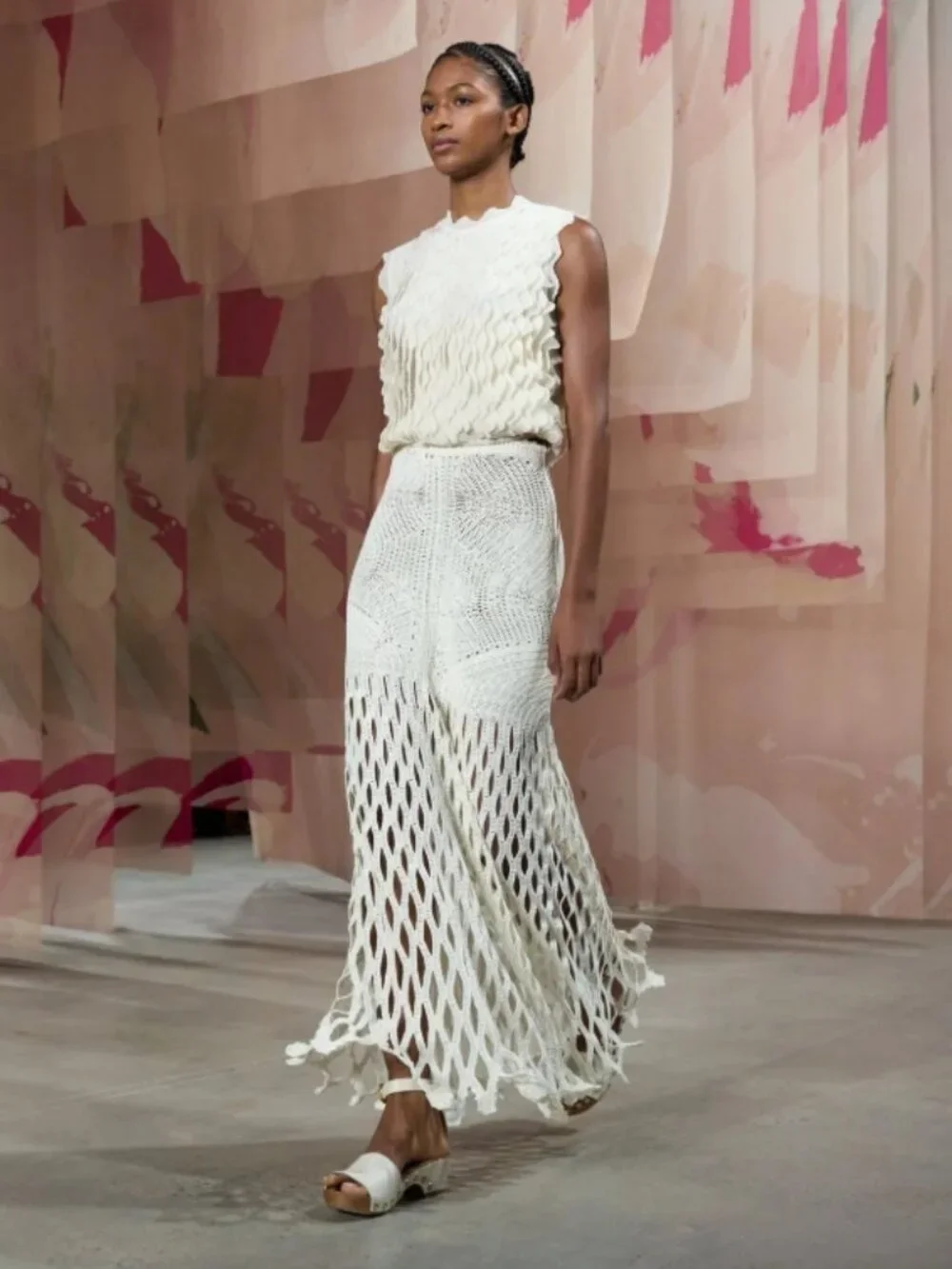 NWOT ULLA JOHNSON Lace Crochet Kalista Midi Skirt in Cowrie M/L $1,850